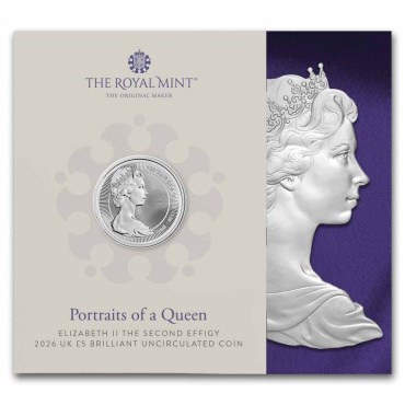 Монета Портрет Королеви 5 фунтів 2026 Великобританія
