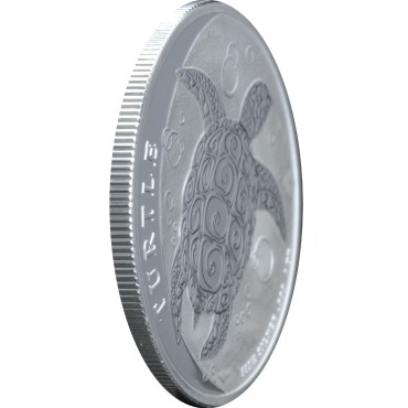Серебряная монета 1oz Черепаха 2 доллара 2017 Ниуэ