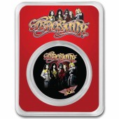 Срібна монета 1oz Aerosmith 50-річчя 2 долари 2023 Ніуе (кольорова)