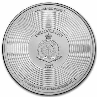 Серебряная монета 1oz Aerosmith 50-летие 2 доллара 2023 Ниуэ (цветная)