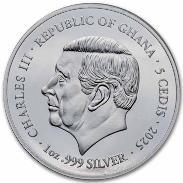 Срібна монета 1oz Мучеництво 12 Апостолів: Юда 5 седі 2025 Гана (пруф, кольорова)