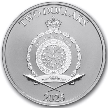 Срібна монета 1oz Принцеса Лея "Зоряні Війни" 2 долари 2025 Ніуе