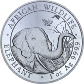 Серебряная монета 1oz Слон 100 шилингов 2018 Сомали