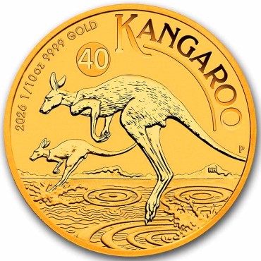 Золотая монета 1/10oz Кенгуру 15 долларов 2026 Австралия