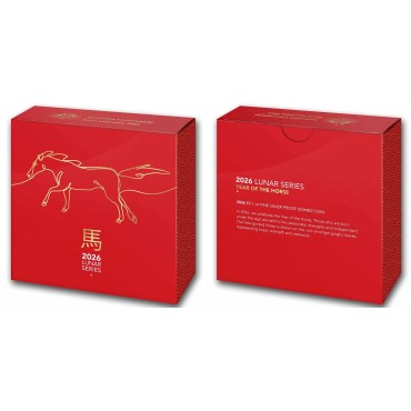 Срібна монета 1oz Рік Коня 5 доларів 2026 Австралія (пруф, опукла)