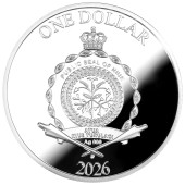 Серебряная монета Год Лошади "Счастливое число 7" 1 доллар 2026 Ниуэ (пруф)