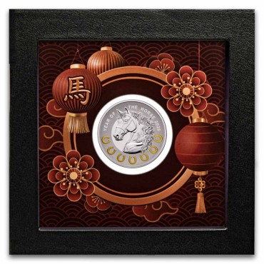 Серебряная монета Год Лошади "Счастливое число 7" 1 доллар 2026 Ниуэ (пруф)