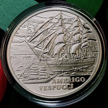 Серебряная монета Америго Веспуччи 20 рублей 2010 Беларусь