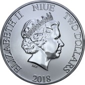 Серебряная монета 1oz Штурмовик "Звездные Войны" 2 доллара 2018 НИУЭ