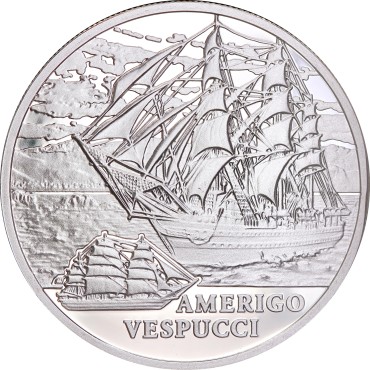 Серебряная монета Америго Веспуччи 20 рублей 2010 Беларусь