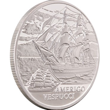 Серебряная монета Америго Веспуччи 20 рублей 2010 Беларусь