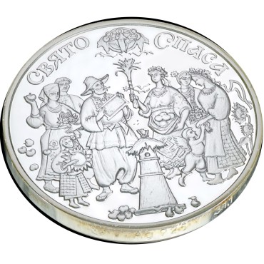 Серебряная монета 1oz Спас 10 гривен 2010 Украина