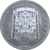 Серебряная монета 1oz Zi:Sin Gallus 1 clay 2017 Корея
