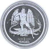 Серебряная монета 1oz Ангел 2016 Остров Мэн