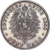 Срібна монета 5 марок 1888 Прусія Німецька Імперія