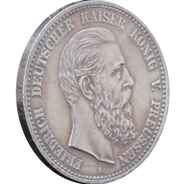 Серебряная монета 5 марок 1888 Пруссия Германская Империя