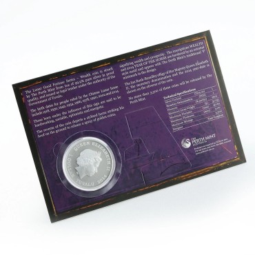 Срібна монета 1oz Рік Коня "Багатство" 1 долар 2014 Тувалу (кольорова)