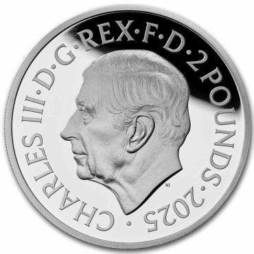 Срібна монета 1oz Британія 2 англійських фунта 2025 Великобританія (пруф)