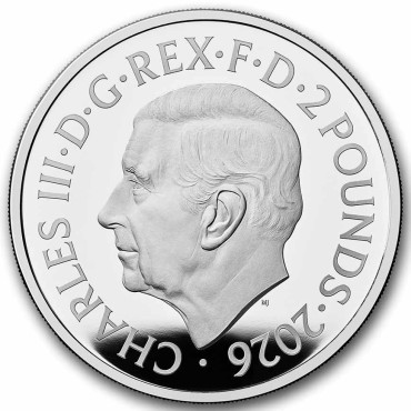 Срібна монета 1oz Ангел 2 англійських фунта 2026 Великобританія