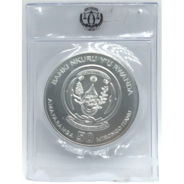Срібна монета 1oz Китоголов 50 франків 2019 Руанда
