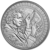 Серебряная монета 1oz Иконы Инноваций: Людвиг ван Бетховен 2 доллара 2024 Ниуэ (пруф)