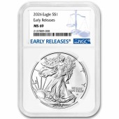 Срібна монета 1oz Американський Орел 1 долар 2026 США (NGC MS 69, Early Releases)