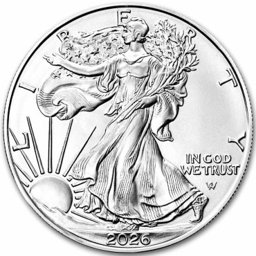 Срібна монета 1oz Американський Орел 1 долар 2026 (W) США (PCGS MS69, First Strike)