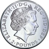 Серебряная монета 1oz Год Лошади 2 фунта 2014 Великобритания