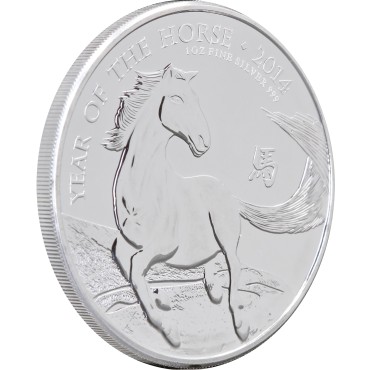 Срібна монета 1oz Рік Коня 2 фунта 2014 Великобританія