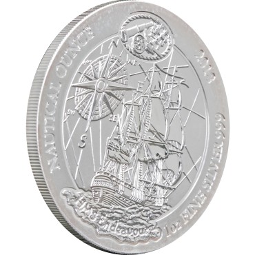 Купити-Срібна монета 1oz Корабль Індевор 50 франків 2018 Руанда у Києві з доставкою по всій Україні