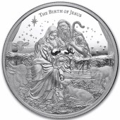 Срібна монета 1oz Чудеса Христа: Різдво Христове 2 долари 2025 Ніуе
