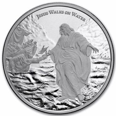 Срібна монета 1oz Чудеса Христа: Прогулянка По Воді 2 долари 2026 Ніуе
