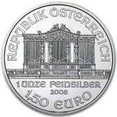 Срібна монета 1oz Віденська Філармонія 1,5 Євро 2008 Австрія