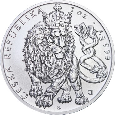 Срібна монета 1oz Чеський Лев 2 долари 2026 Ніуе