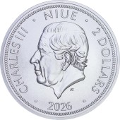 Срібна монета 1oz Чеський Лев 2 долари 2026 Ніуе