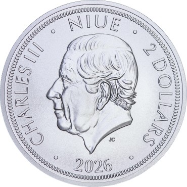 Срібна монета 1oz Чеський Лев 2 долари 2026 Ніуе