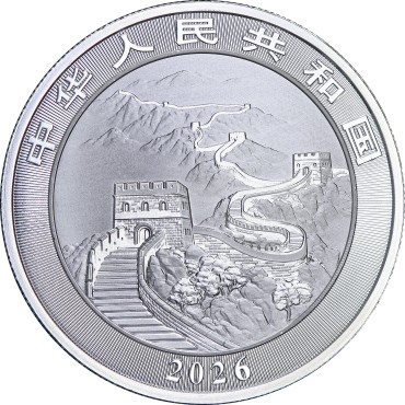 Серебряная монета 1oz Дракон 10 юаней 2026 Китай
