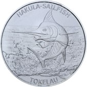Срібна монета 1oz Блакитний Марлін 5 доларів 2016 Токелау