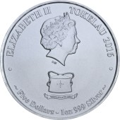 Срібна монета 1oz Блакитний Марлін 5 доларів 2016 Токелау