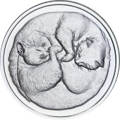 Серебряный раунд 1oz Спящие Кошки "Идеальное Серебро" США