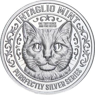Срібний раунд 1oz Сплячі Кішки "Ідеальне Срібло" США