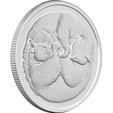 Серебряный раунд 1oz Спящие Кошки "Идеальное Серебро" США