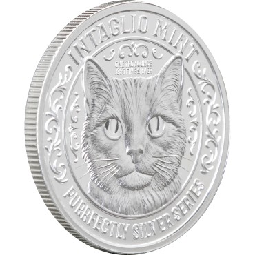 Срібний раунд 1oz Сплячі Кішки "Ідеальне Срібло" США
