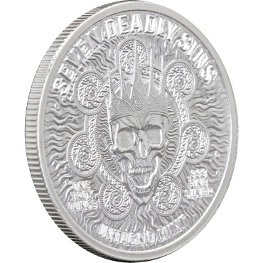 Серебряный раунд 1oz Лень "Семь Cмертных Грехов" США