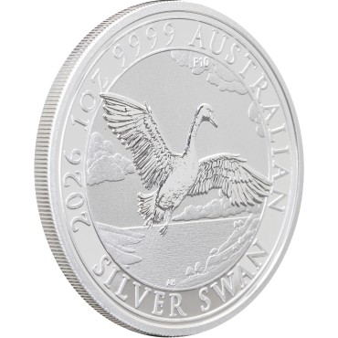 Серебряная монета 1oz Австралийский Лебедь "10 лет" 1 доллар 2026 Австралия