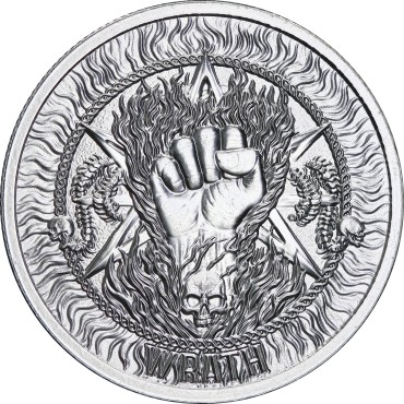 Серебряный раунд 1oz Гнев "Семь Cмертных Грехов" США