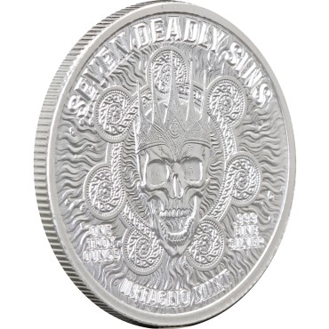 Серебряный раунд 1oz Гнев "Семь Cмертных Грехов" США