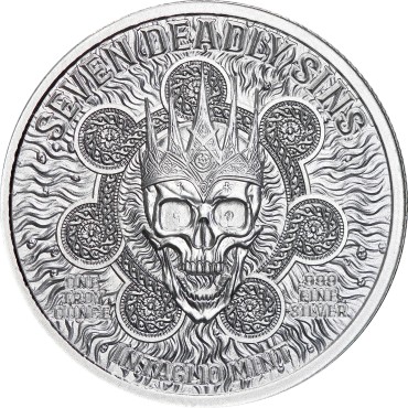 Серебряный раунд 1oz Гордость "Семь Cмертных Грехов" США