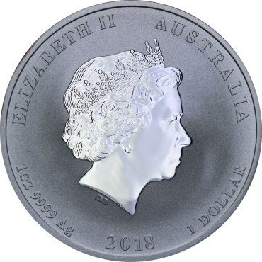 Серебряная монета 1oz Год Собаки 1 доллар 2018 Австралия