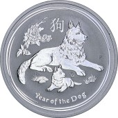 Серебряная монета 1oz Год Собаки 1 доллар 2018 Австралия